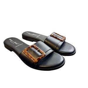 Andrea e Michele Leather Tortoise Buckle Sandals Made In Italy Women’s Sz 9.5